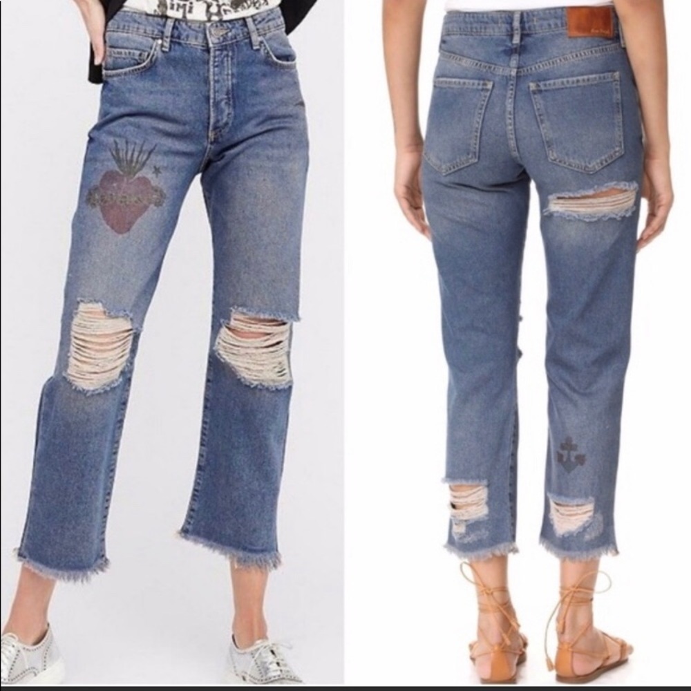 Free people jeans crop size 24.